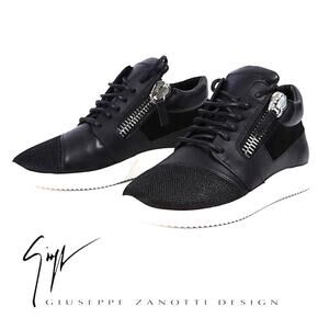 Giuseppe Zanotti Megatron Nero Black leather mesh Sneakers Size 36 MSRP: $795